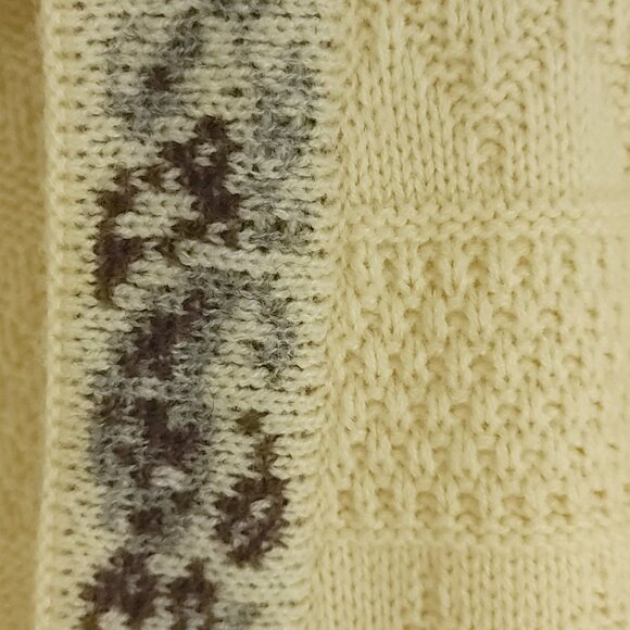 Vtg St Johns Bay Cardigan Sweater Women's Large Cream Grandmacore - Picture 4 of 11